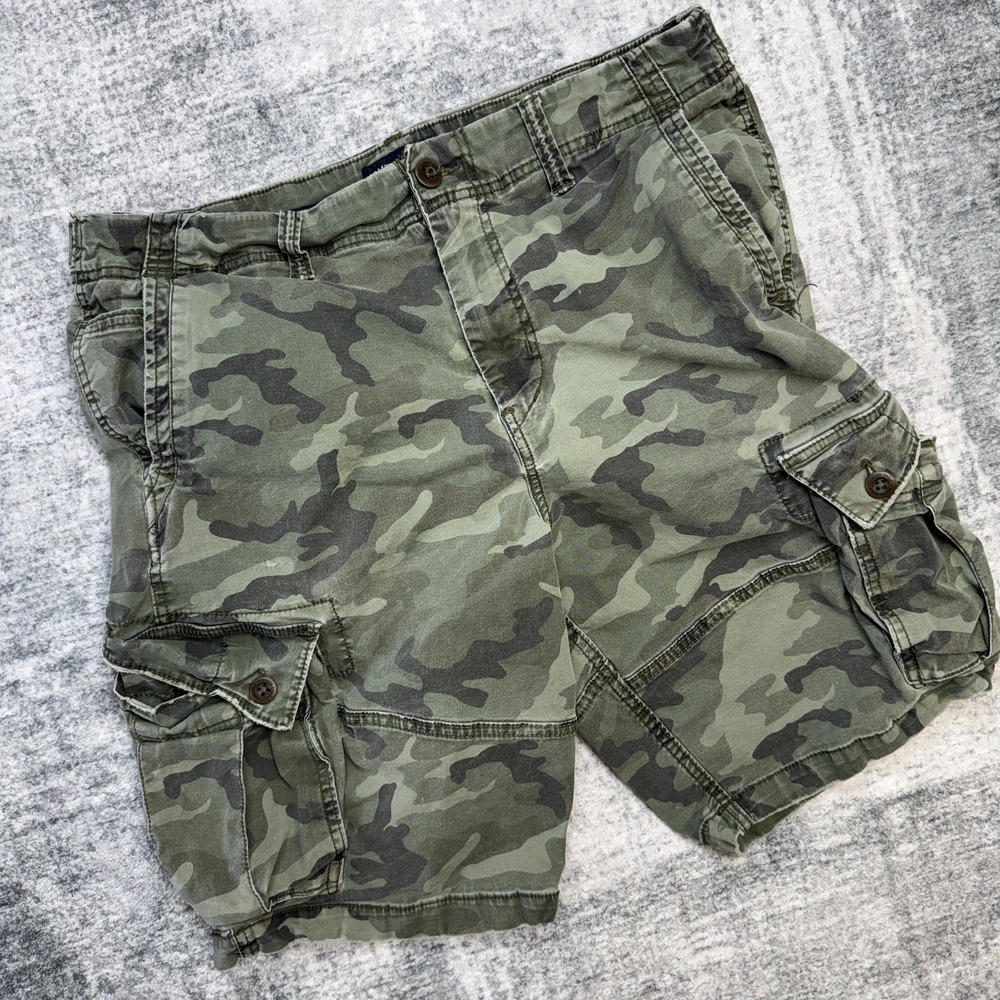 American Eagle Cargo Shorts Mens 36 Green Camo Next Level Flex Military Skater - Picture 2 of 13